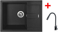 Sinks AMANDA 650 Metalblack + ELASTA S černá matná 